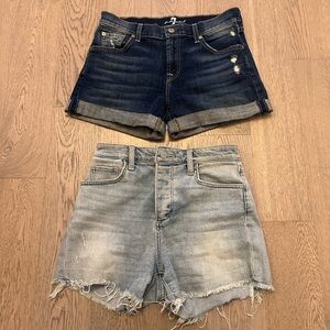 Joe's Jeans Dark and 7 for all mankind Light Blue Jean Shorts